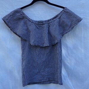 Rebel Sugar Plaid Off The Shoulder Shirt Top